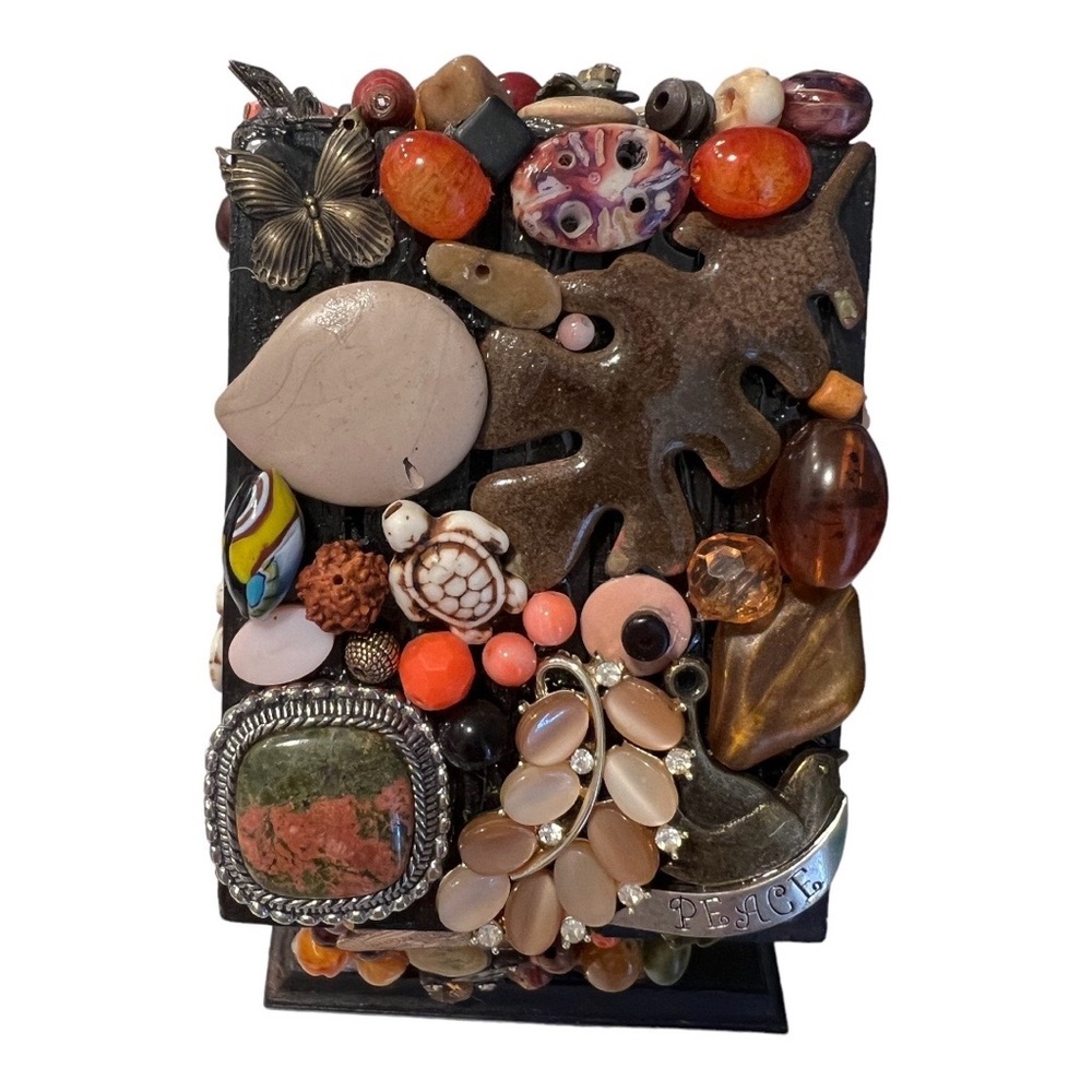 Boho Chic Wooden House Brooches Beads Butterflies Sun Costume Jewelry Handmade - Picture 8 of 15